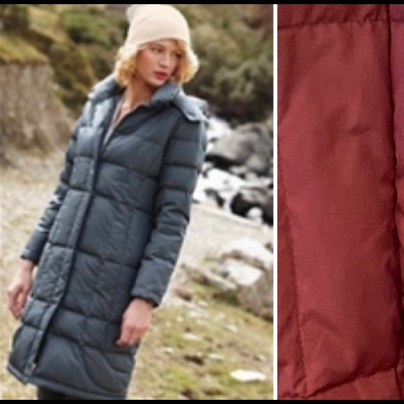 PINK Garnet Hill Modern Long Down Coat - Picture 4 of 11